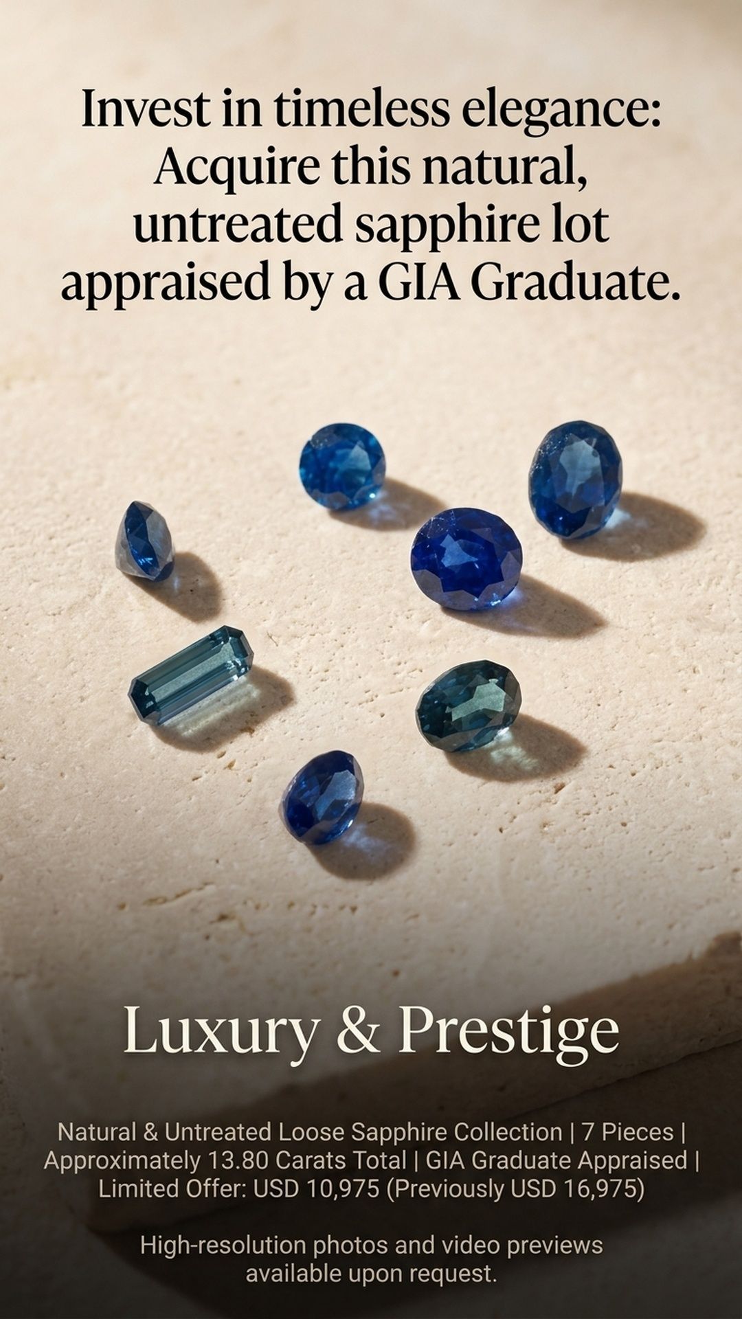 Natural and Untreated Loose Sapphire Gemstones
